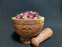 Load image into Gallery viewer, Carved Celtic Knot Pentacle Mortar &amp; Pestle | Wicca | Witchcraft

