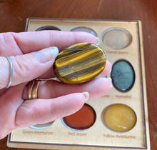 Load image into Gallery viewer, Chakra Palm Stone Set, 10 Stones with Wood Storage Box