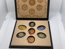 Load image into Gallery viewer, 7 Chakra Engraved Stone with Wooden Box