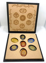 Load image into Gallery viewer, 7 Chakra Engraved Stone with Wooden Box