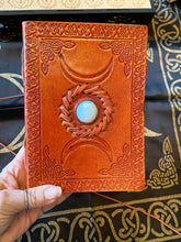 Load image into Gallery viewer, Mystic Travels Journal | Leather | Sustainable Tree Free Paper | Handmade Journal | Grimoire | Wicca