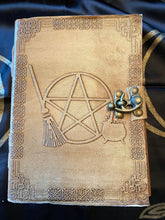 Load image into Gallery viewer, Mystic Travels Journal | Leather | Sustainable Tree Free Paper | Handmade Journal | Grimoire | Wicca