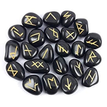 Load image into Gallery viewer, Black Onyx Crystal Runes  | elder futhark | norse runes
