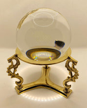 Load image into Gallery viewer, Crystal Ball 4 inch with Brass Dragon Stand | Divination | Scrying | Witchcraft | Mystic