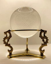 Load image into Gallery viewer, Crystal Ball 4 inch with Brass Dragon Stand | Divination | Scrying | Witchcraft | Mystic
