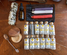 Load image into Gallery viewer, Celtic Triple Moon Apothecary Herb Cabinet Complete Kit
