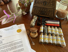Load image into Gallery viewer, Celtic Triple Moon Apothecary Herb Cabinet Complete Kit