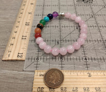 Load image into Gallery viewer, Natural Rose Quartz Stone Beads 7 Chakra Healing Bracelet Yoga 8MM