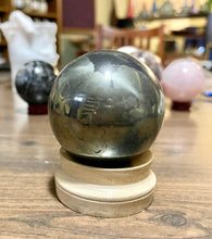 Load image into Gallery viewer, Natural Pyrite Sphere | 2 3/4” Ball with Stand | Healing Crystal | Chakra