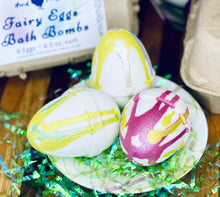 Load image into Gallery viewer, Fairy Eggs ~ 6 Bath Bomb Set ~ AmaraBee Apothecary | Hydrating | Moisturizing | Luxurious
