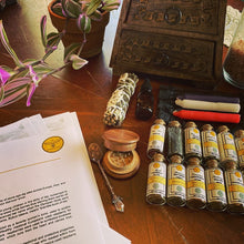 Load image into Gallery viewer, Celtic Triple Moon Apothecary Herb Cabinet Complete Kit