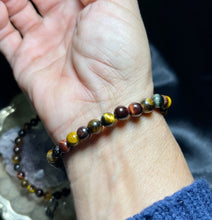 Load image into Gallery viewer, Tiger's Eye Bracelet with Bast | Natural Crystal Bracelet | Cat Charm