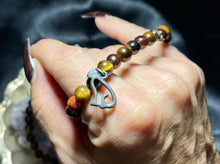 Load image into Gallery viewer, Tiger's Eye Bracelet with Bast | Natural Crystal Bracelet | Cat Charm