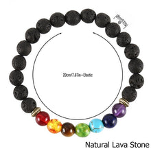Load image into Gallery viewer, Lava Stone Beads 7 Chakra Diffuser Bracelet Yoga 8MM
