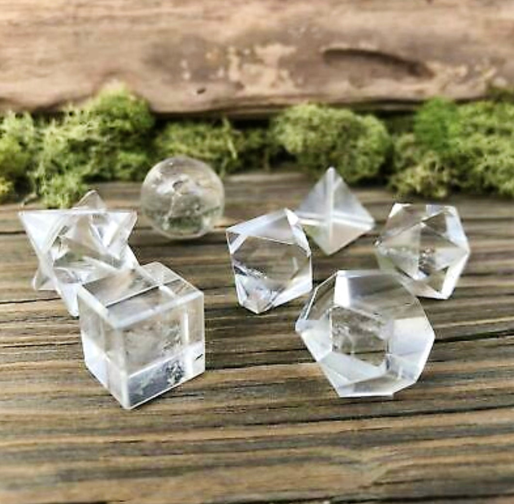 Sacred Geometry Crystal Quartz set | Sacred Geometry Shapes | Crystal Healing |