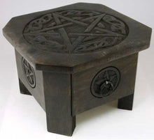 Load image into Gallery viewer, Beautiful Celtic Pentacle Altar Table with Drawer
