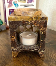 Load image into Gallery viewer, Soapstone Pentacle Essential Oil Diffuser | Tealight Candle Holder
