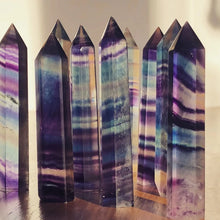 Load image into Gallery viewer, Rainbow Fluorite Tower | Fluorite Crystal Tower| Fluorite Point | Healing Crystals | Witchcraft Supplies 3.5 in
