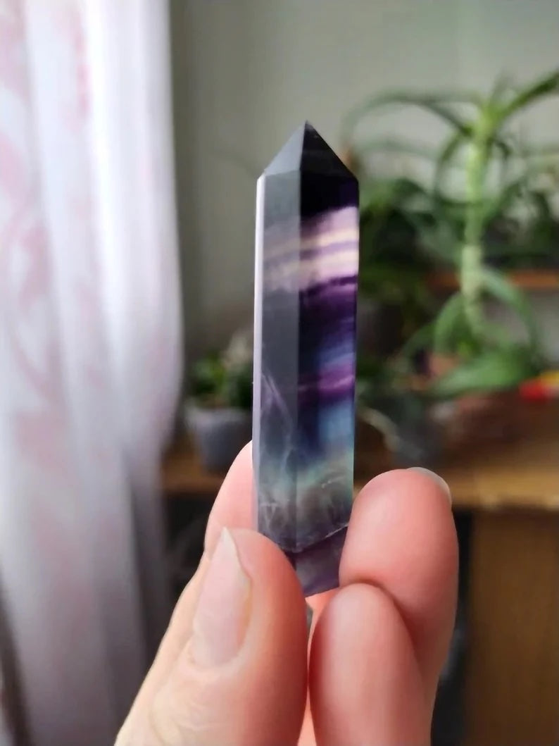 Rainbow Fluorite Tower | Fluorite Crystal Tower| Fluorite Point | Healing Crystals | Witchcraft Supplies 1.5
