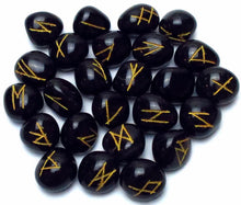 Load image into Gallery viewer, Black Onyx Crystal Runes  | elder futhark | norse runes
