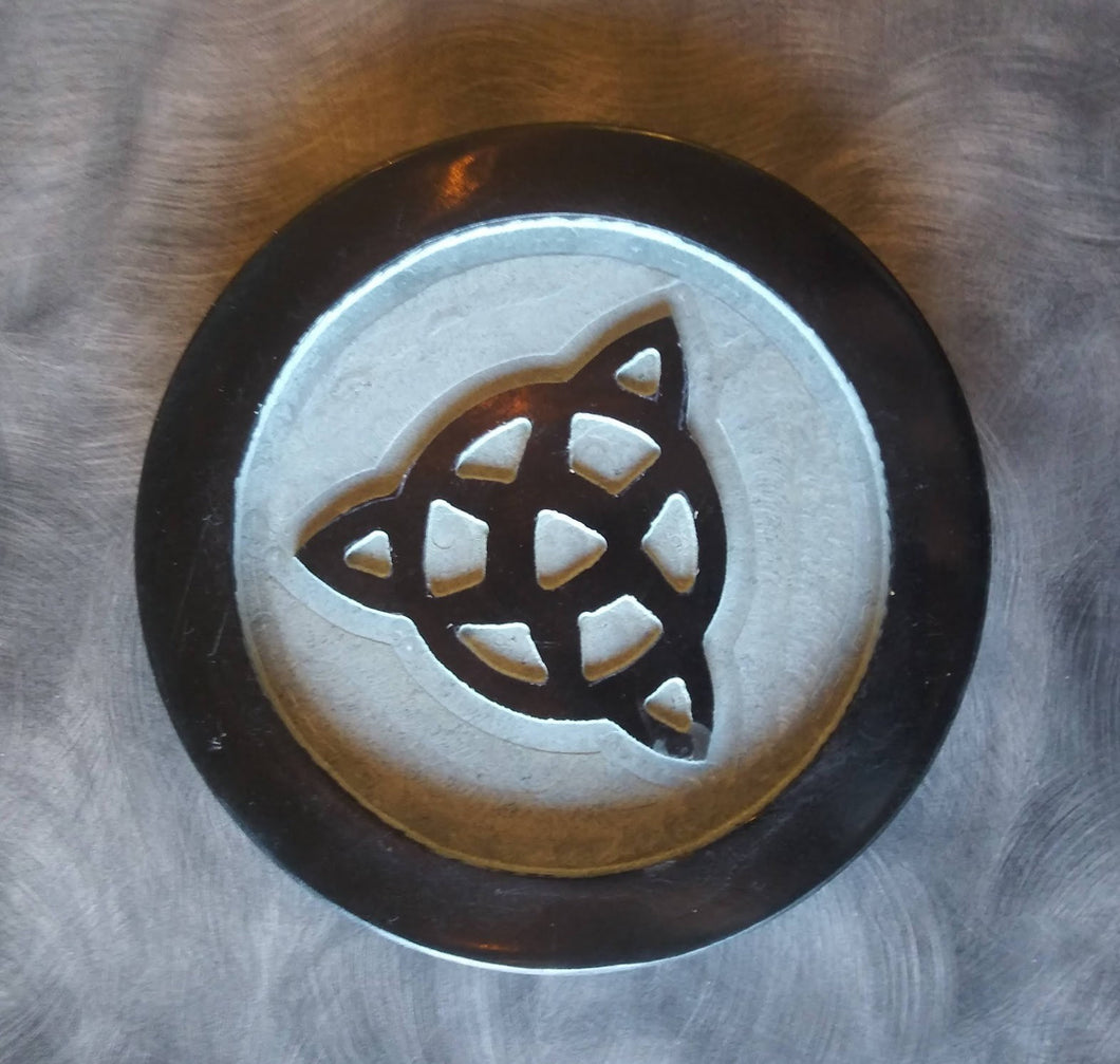 Triquetra 6” Black Soapstone Altar Tile | Witchcraft | Wicca | Pagan