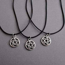 Load image into Gallery viewer, Silver-Toned Pentacle Necklace | Witch | Wicca | Goth | Jewelry
