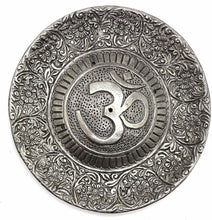 Load image into Gallery viewer, Ohm incense plate 4 inch | metal | new age
