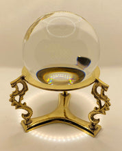 Load image into Gallery viewer, Crystal Ball 4 inch with Brass Dragon Stand | Divination | Scrying | Witchcraft | Mystic
