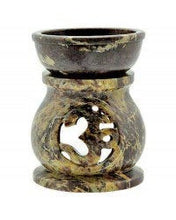 Load image into Gallery viewer, Soapstone OHM Symbol Essential Oil Burner Diffuser Aroma Lamp | mediation | Wicca | new age

