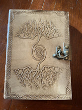 Load image into Gallery viewer, Mystic Travels Journal | Leather | Sustainable Tree Free Paper | Handmade Journal | Grimoire | Wicca
