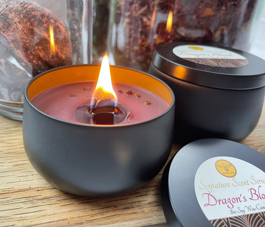 Dragons Blood | 100% Soy Wax | Candle Jar | Hand Poured | 40+ hrs burn time