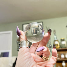 Load image into Gallery viewer, Small Crystal Ball with Stand | Glass Sphere | Divination | Clear Crystal
