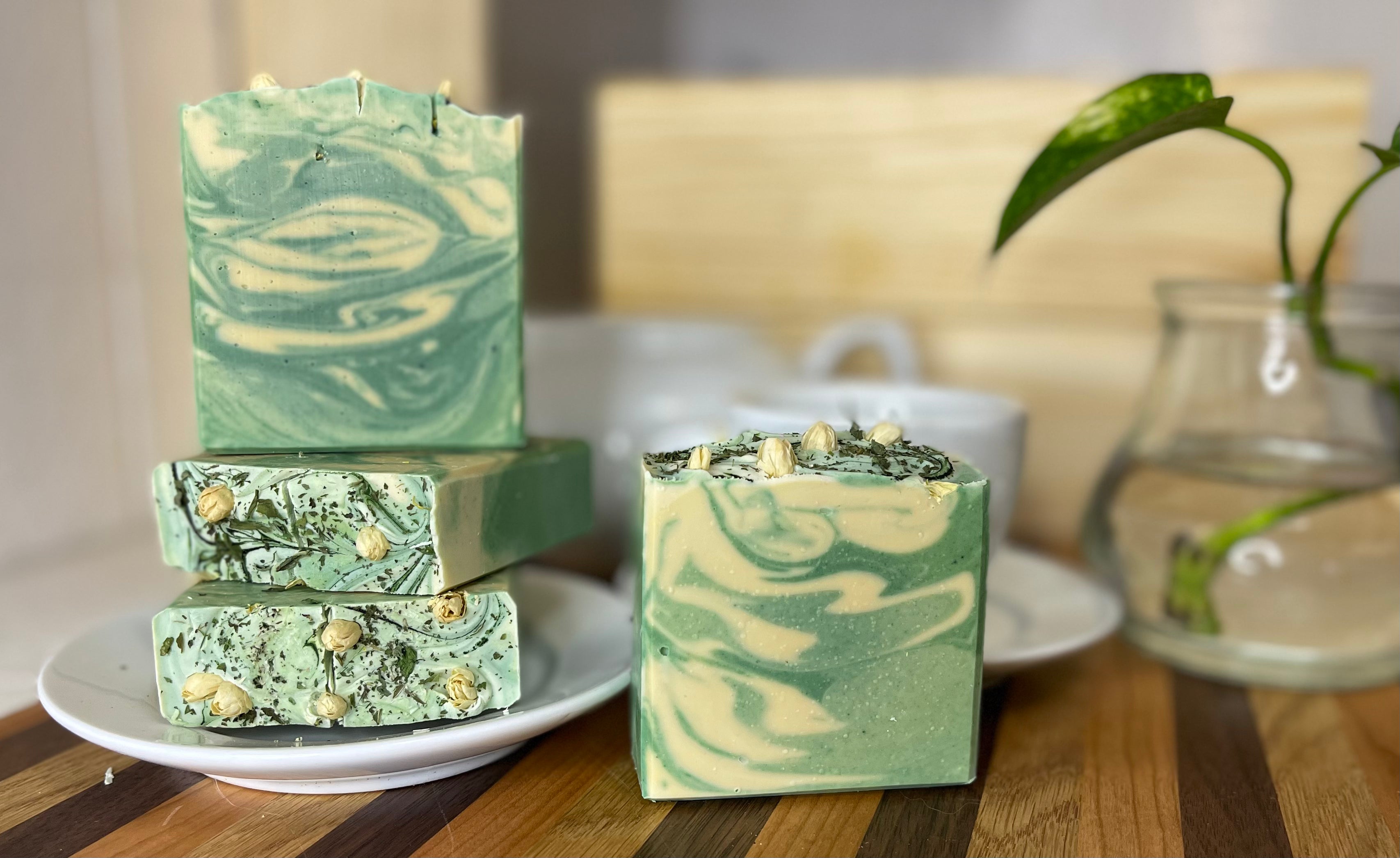 Jasmine & Green Tea Bar Soap - AmaraBee Apothecary | Organic | Handmad