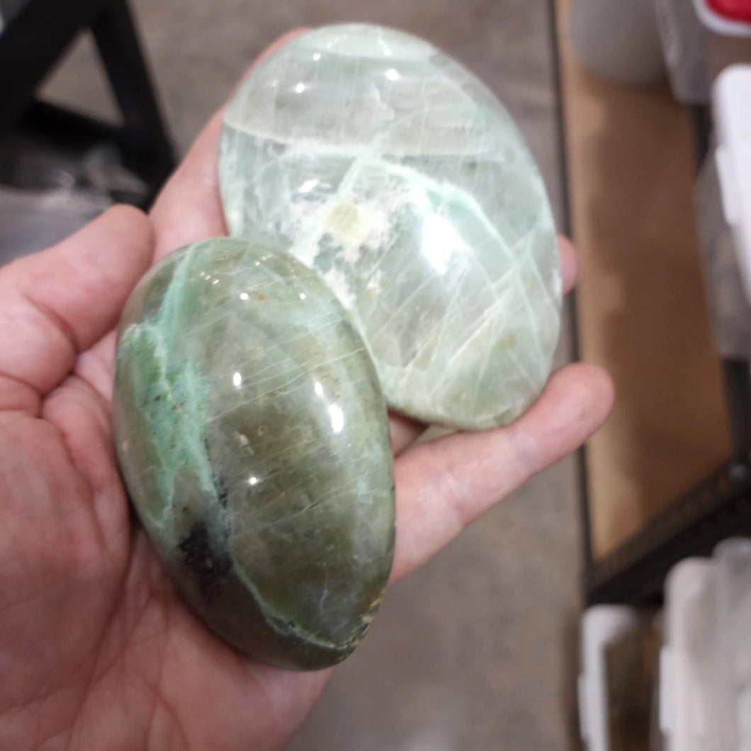 Green Moonstone Palm Stone | Healing | Garnierite