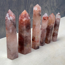 Load image into Gallery viewer, Hematoid Fire Quartz Obelisk | Quartz Crystal Tower | Healing Crystals | Witchcraft Supplies
