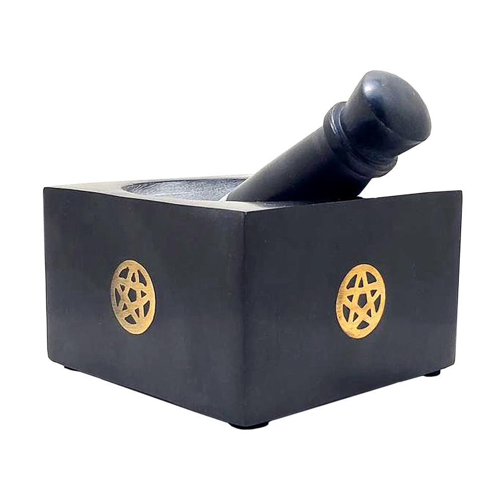 Large Soap Stone Mortar & Pestle | Pentacle | Wicca | Witchcraft
